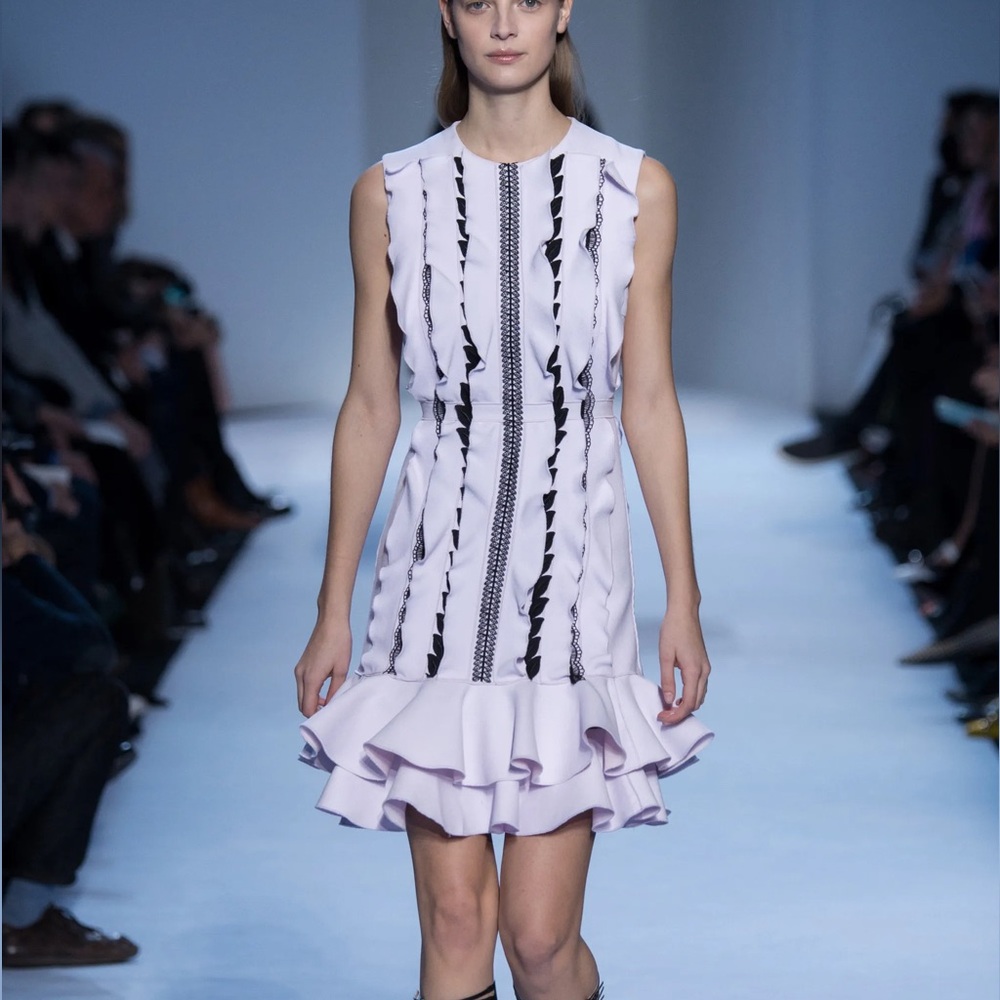 NWT GIAMBATTISTA VALLI lilac lace Striped Mini Dress